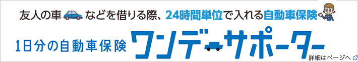 あいおいニッセイ同和損保の１日分の自動車保険「ワンデーサポーター」